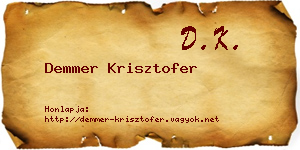 Demmer Krisztofer névjegykártya